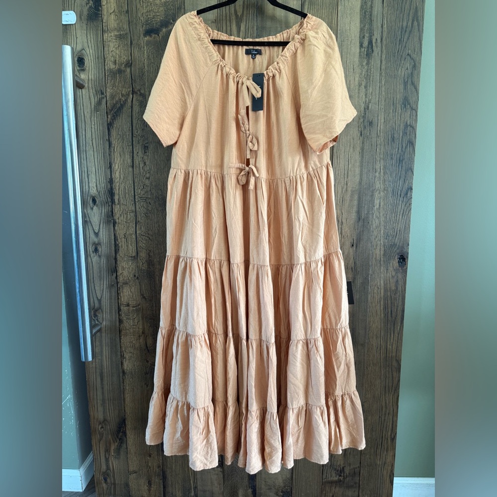 Lulus Yellow Tiered Maxi Dress XL NWT